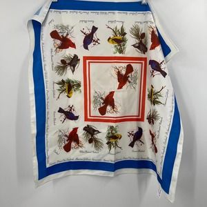 Two Cats Design Qiana 100% Fabric Vintage Scarf Bird Protect Songbirds NWA